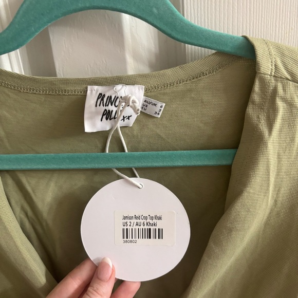 NWT Princess Polly Jamison Reid Crop Top - Khaki - Picture 5 of 7